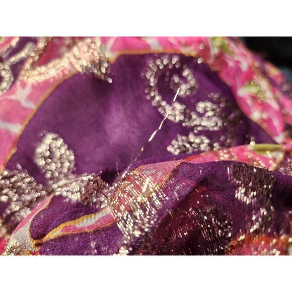 Oscar De La Renta Dress Metallic Dress - Colorful Dress - Floral Bright Dress XS - Picture 10 of 10